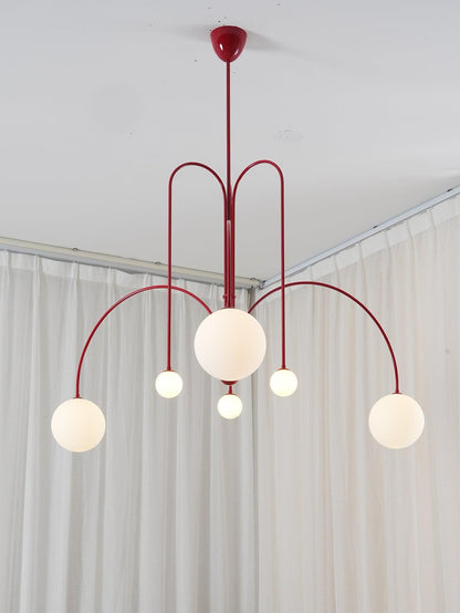 Elara Haus Modern Symphony Chandelier - Geometric Multi-Arm Glass Light