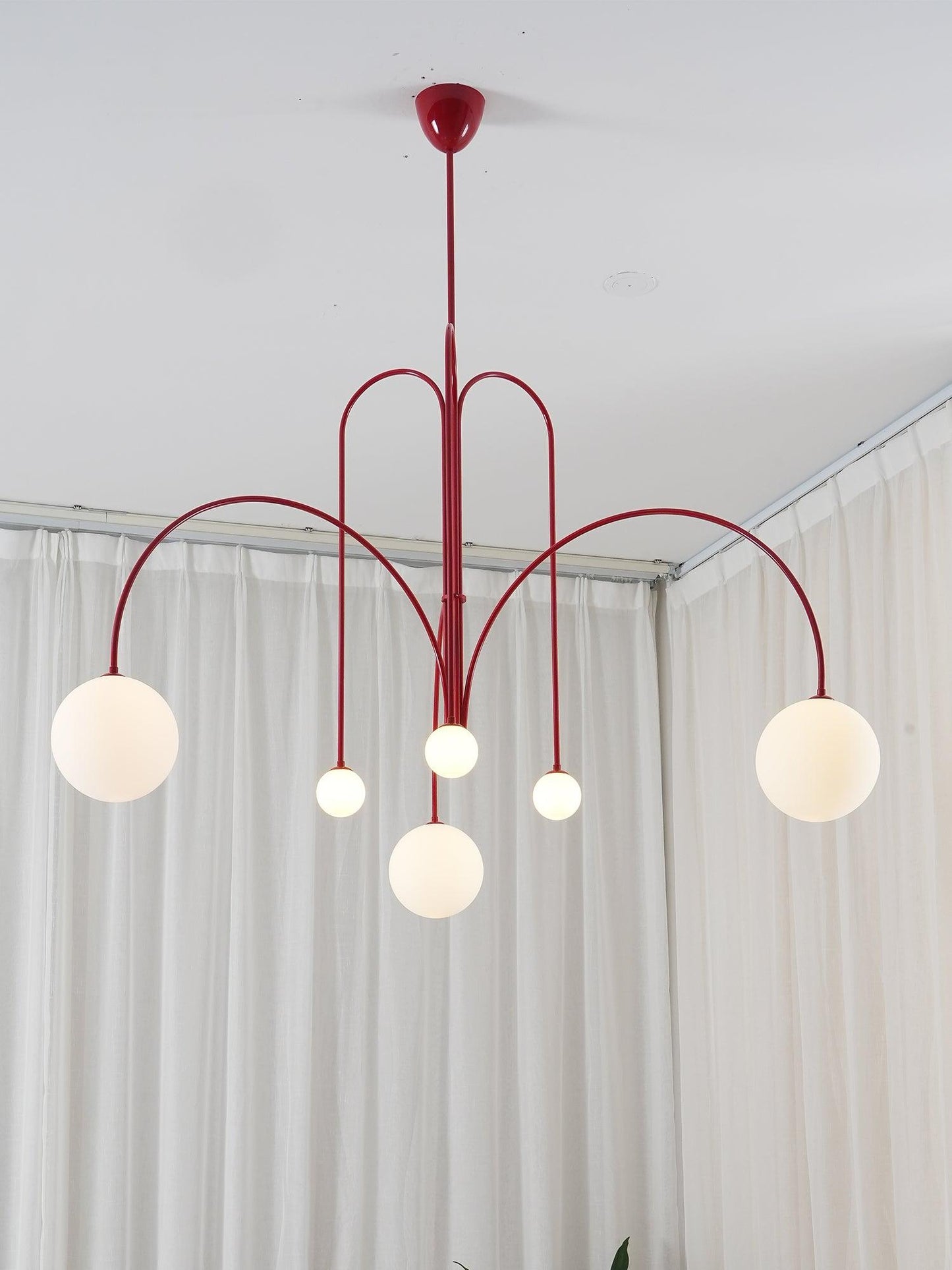 Elara Haus Modern Symphony Chandelier - Geometric Multi-Arm Glass Light