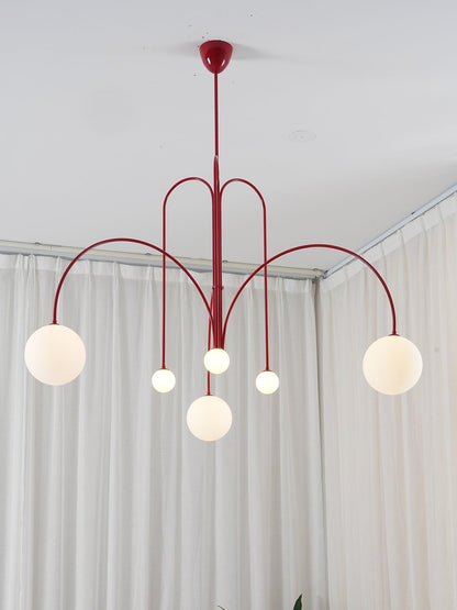 Elara Haus Modern Symphony Chandelier - Geometric Multi-Arm Glass Light