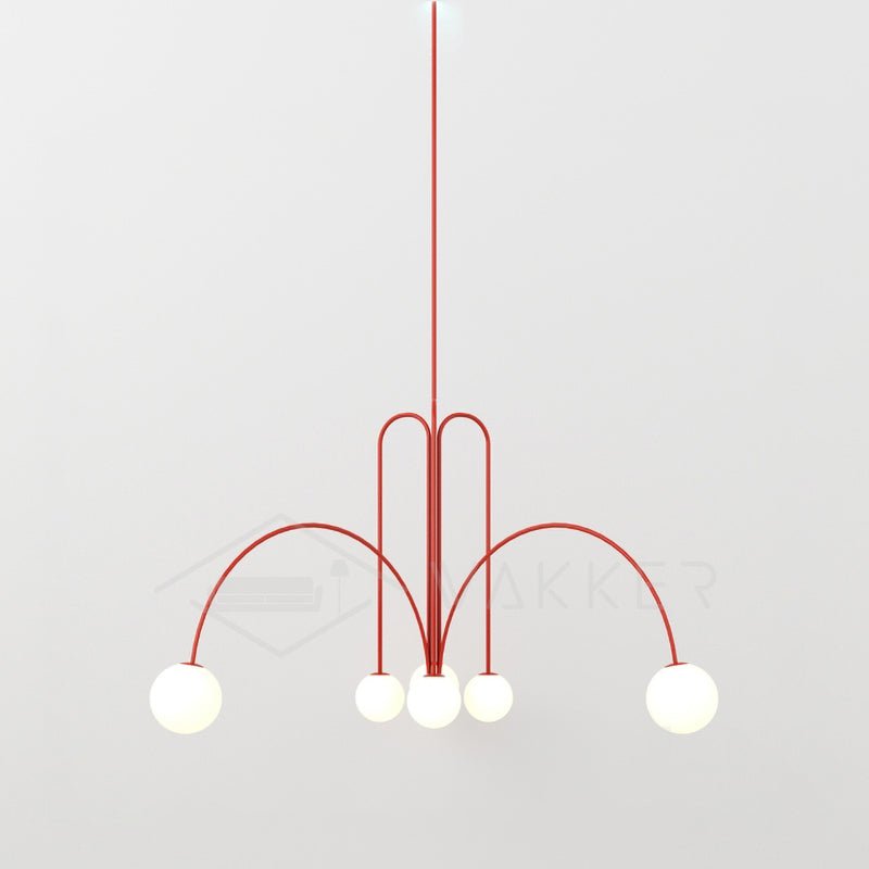 Elara Haus Modern Symphony Chandelier - Geometric Multi-Arm Glass Light