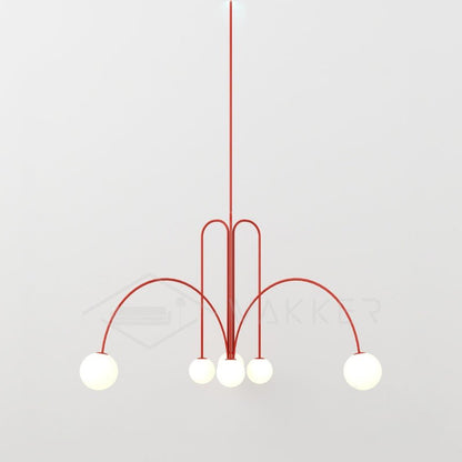 Elara Haus Modern Symphony Chandelier - Geometric Multi-Arm Glass Light