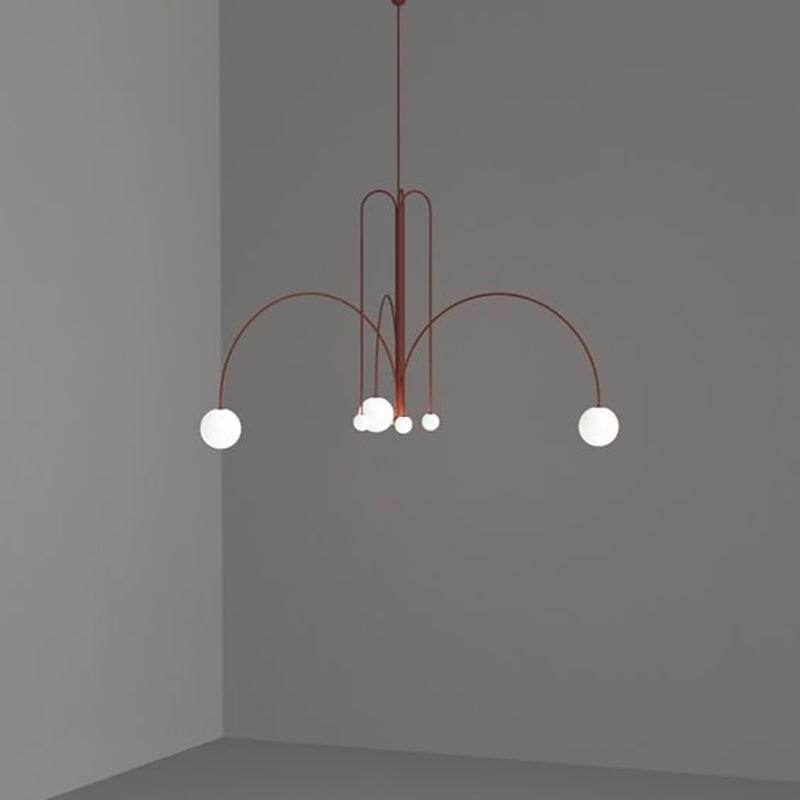 Elara Haus Modern Symphony Chandelier - Geometric Multi-Arm Glass Light