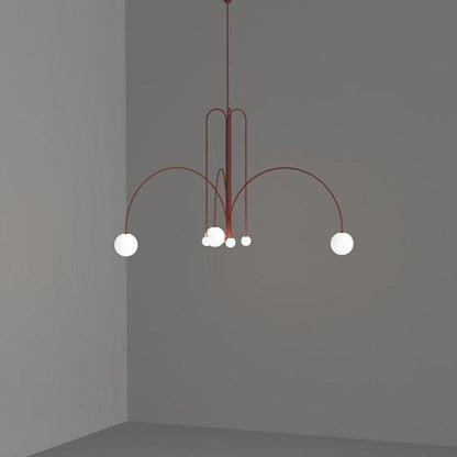 Elara Haus Modern Symphony Chandelier - Geometric Multi-Arm Glass Light