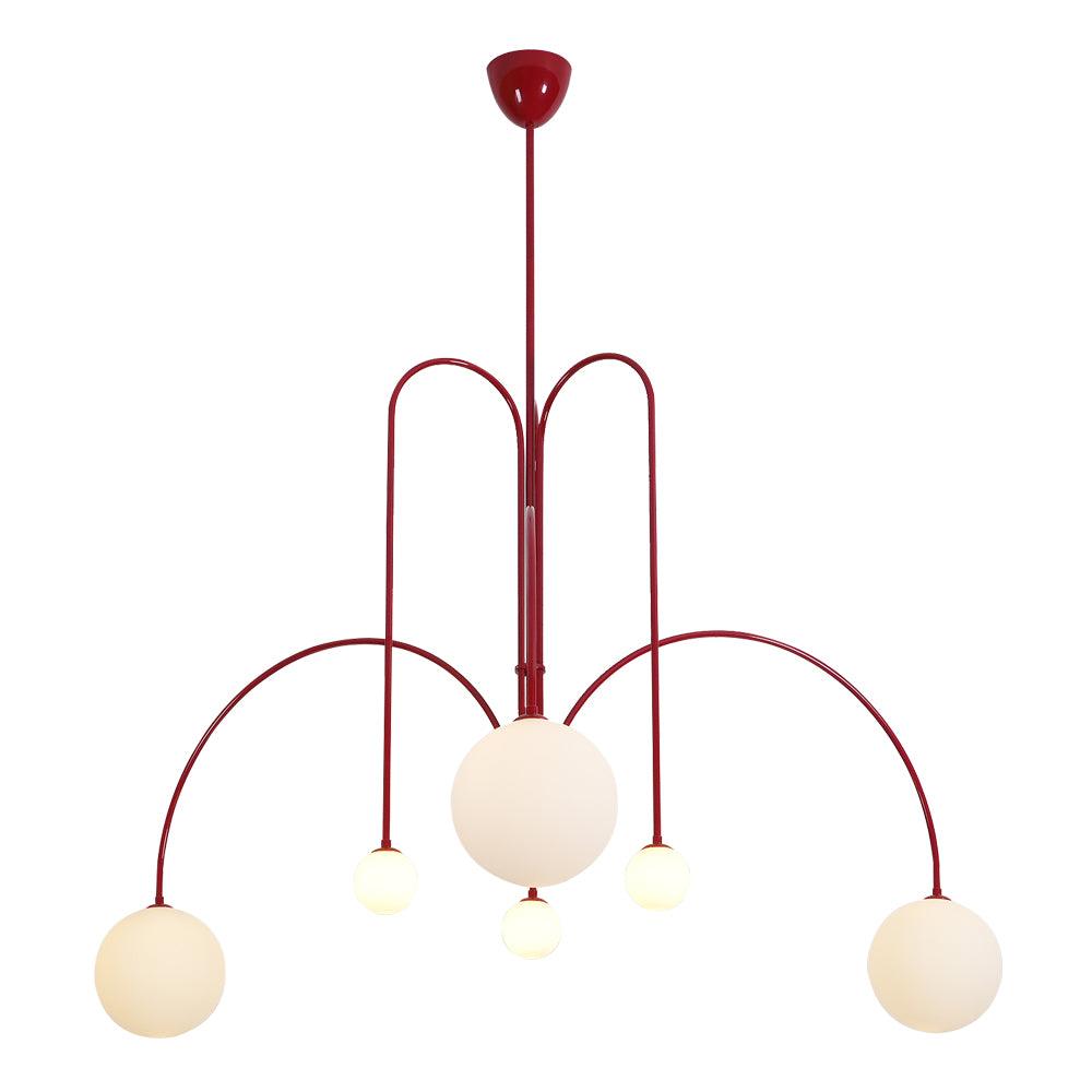 Elara Haus Modern Symphony Chandelier - Geometric Multi-Arm Glass Light