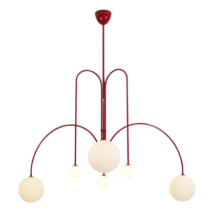Elara Haus Modern Symphony Chandelier - Geometric Multi-Arm Glass Light