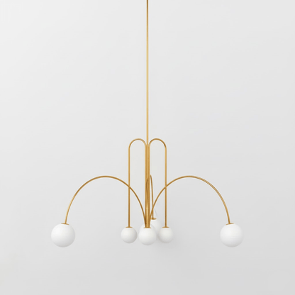Elara Haus Modern Symphony Chandelier - Geometric Multi-Arm Glass Light