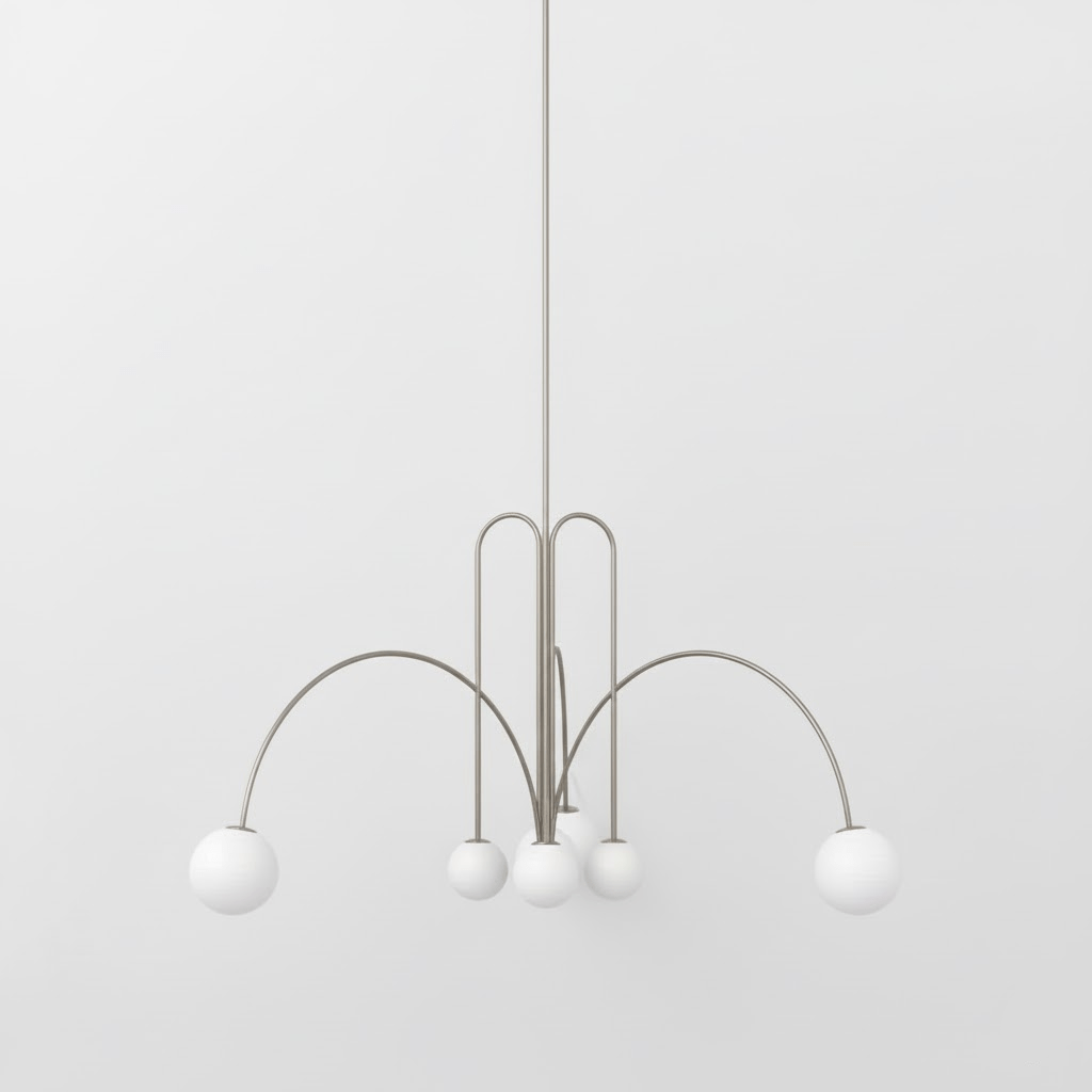 Elara Haus Modern Symphony Chandelier - Geometric Multi-Arm Glass Light