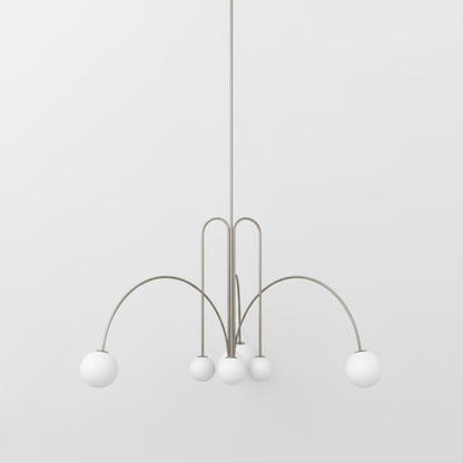 Elara Haus Modern Symphony Chandelier - Geometric Multi-Arm Glass Light