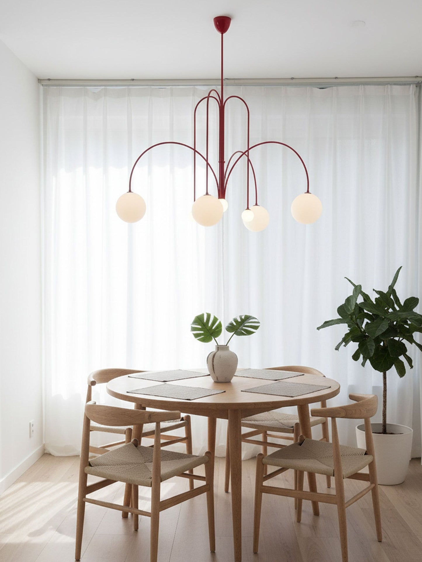 Elara Haus Modern Symphony Chandelier - Geometric Multi-Arm Glass Light