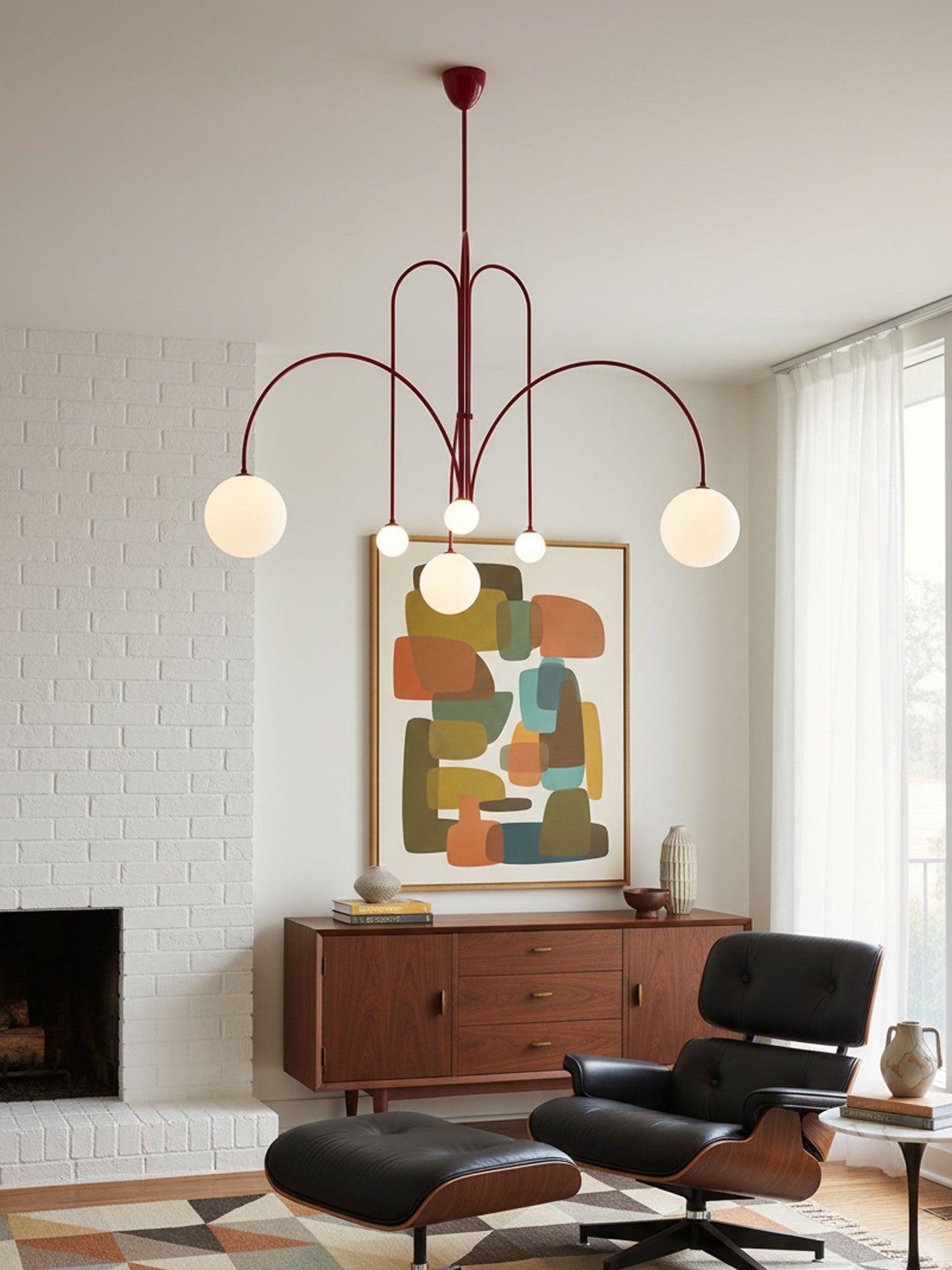 Elara Haus Modern Symphony Chandelier - Geometric Multi-Arm Glass Light