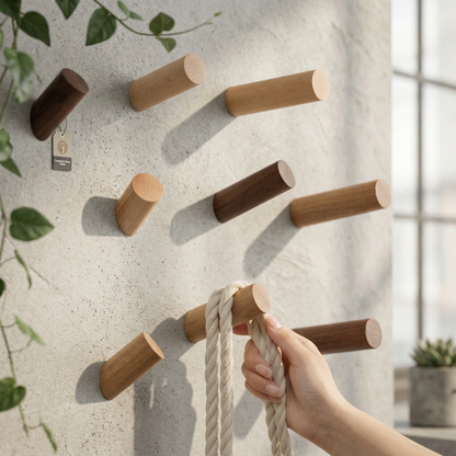 Elara Haus Modern Timber Angular Wall Hook