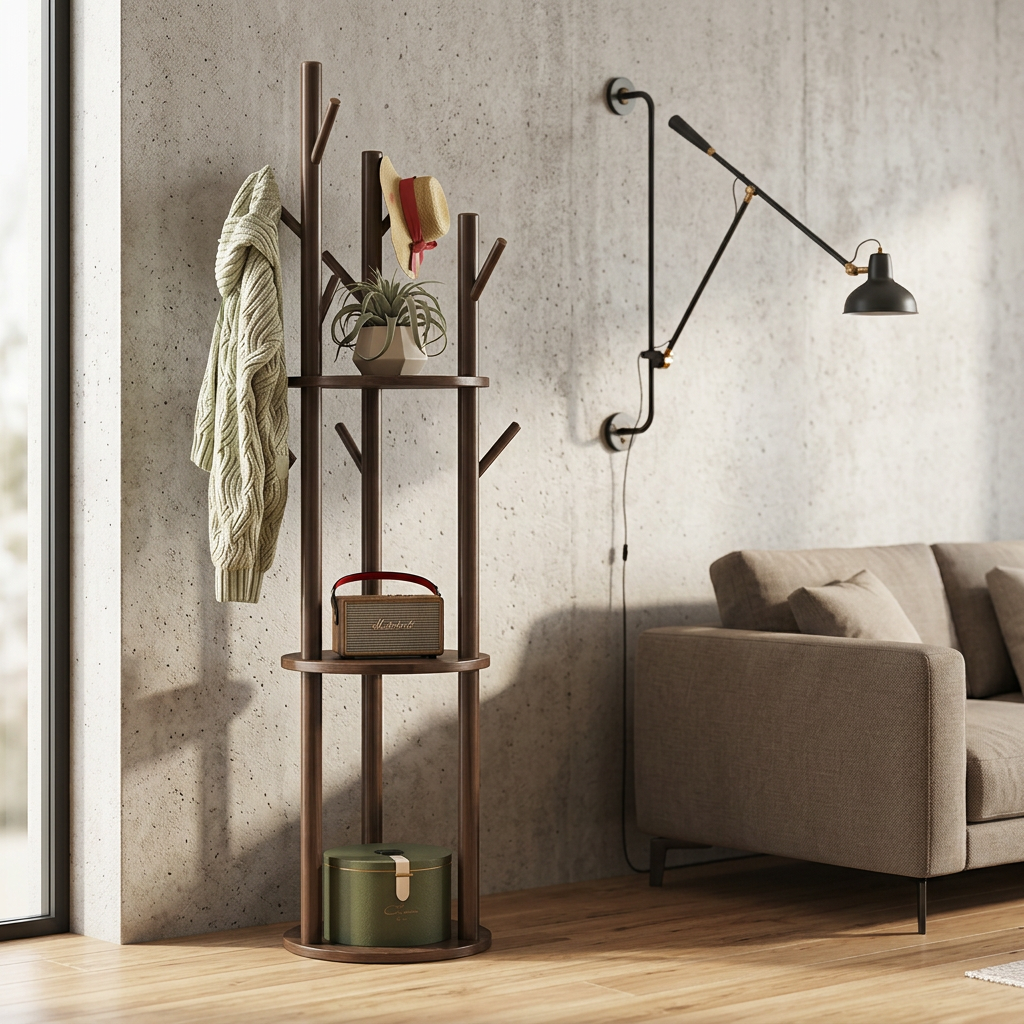 Elara Haus Modern Timber Coat Rack