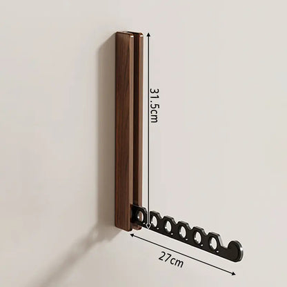 Wood Wall-Mounted Clothes Hanger | Space-Saving & Collapsible 4