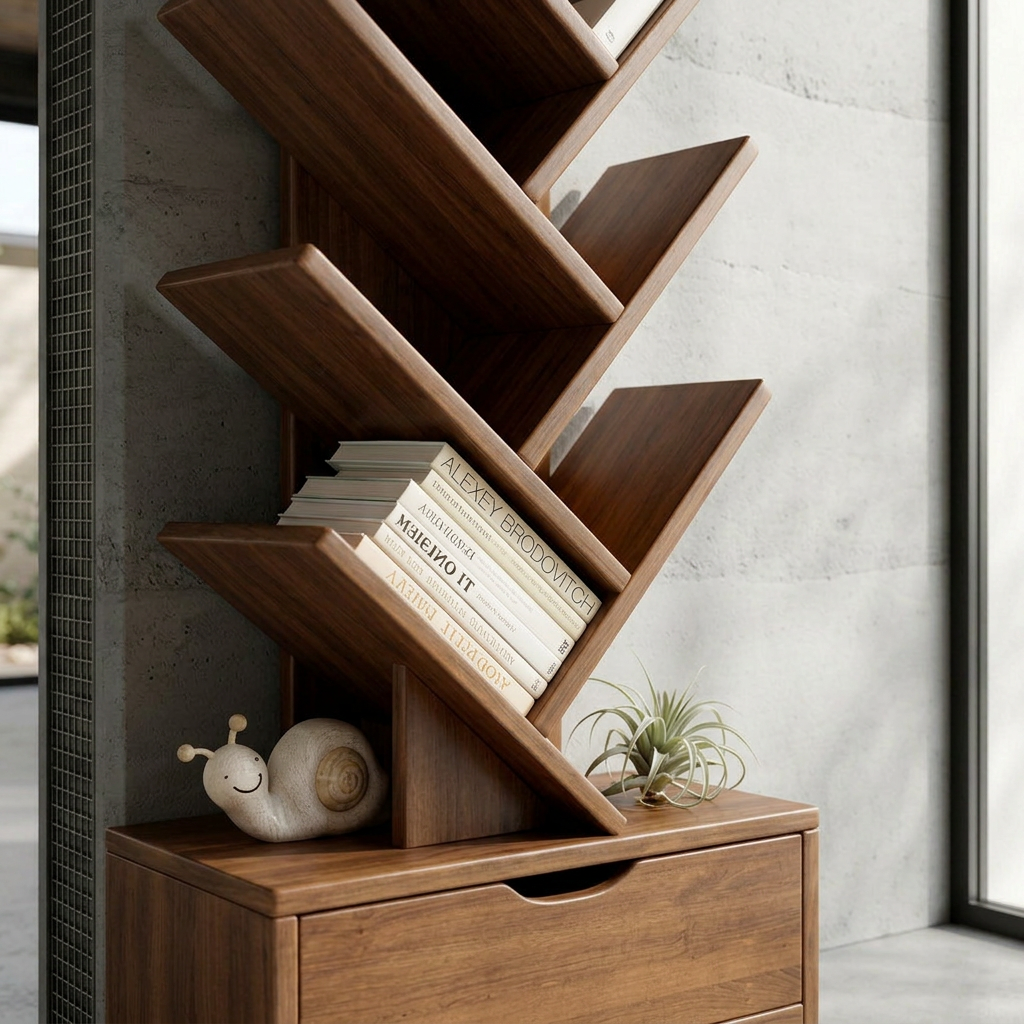Elara Haus Modern Timber Tree Bookshelf