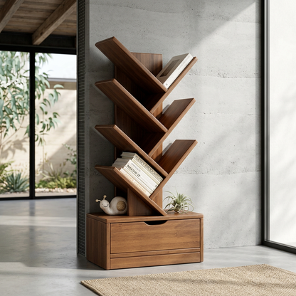 Elara Haus Modern Timber Tree Bookshelf