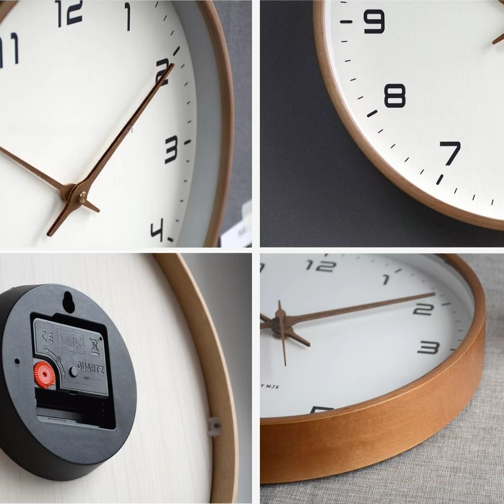 Elara Haus Modern Wall Clock - Solid Wood Scandinavian Minimalist Design 5