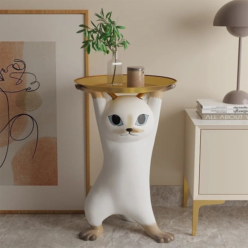 Phanora - Cat Figure Side Table for Living Room as Decorative Furniture 2