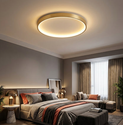 Elara Haus Modern White Ring Light - Hollow Round Ceiling Fixture