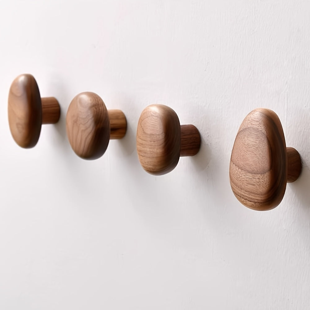 Minimalist Wooden Wall Hook Set With Pebble Shape 6