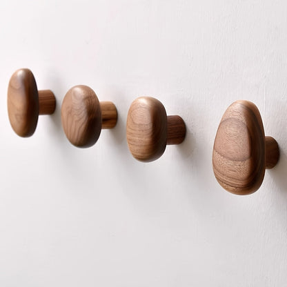 Minimalist Wooden Wall Hook Set With Pebble Shape 6