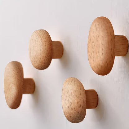Minimalist Wooden Wall Hook Set With Pebble Shape 7