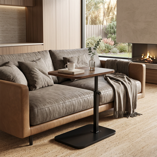 Elara Haus Modern Wood Grain Overbed Laptop Table