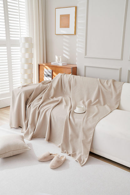 Elara Haus Mousoon Throw - Milk Tea