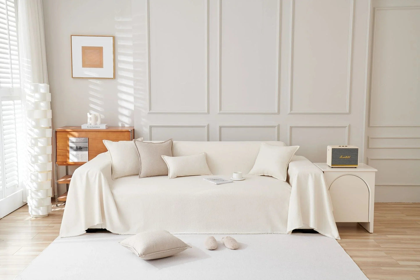 Elara Haus Mousoon Throw - Off White
