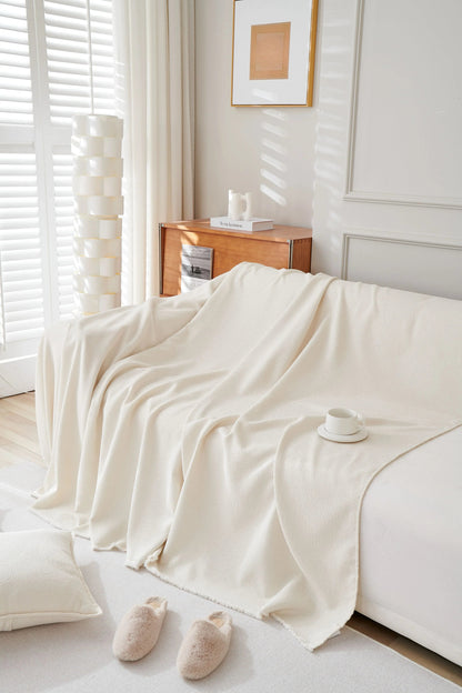 Elara Haus Mousoon Throw - Off White