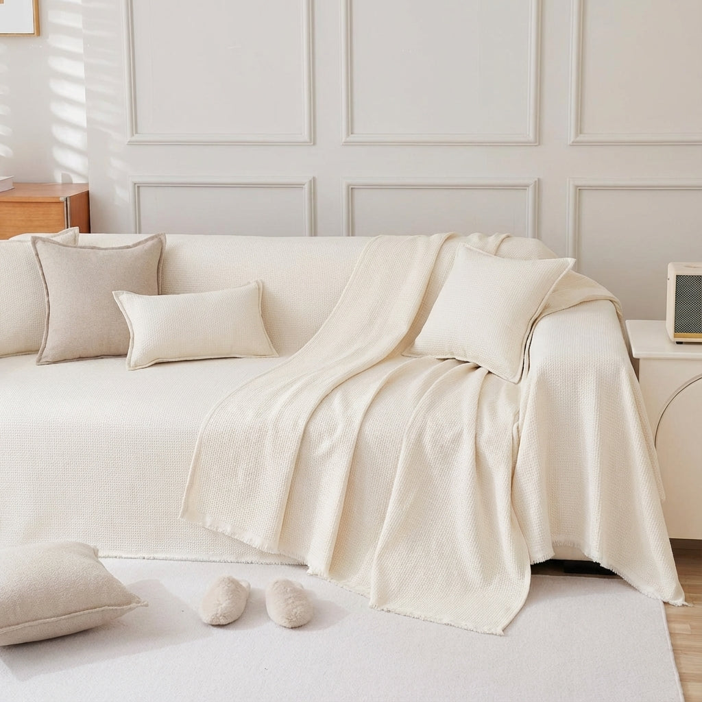 Elara Haus Mousoon Throw - Off White