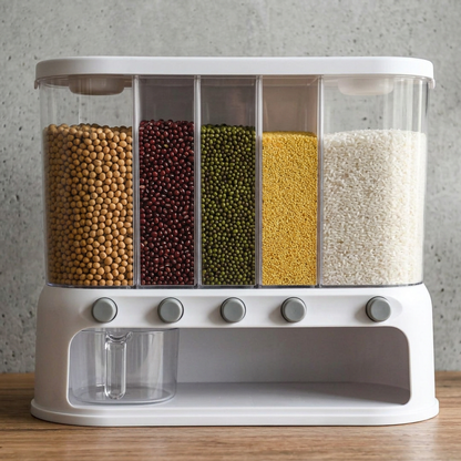Elara Haus Multi-Grid Grain Dispenser with Press Buttons