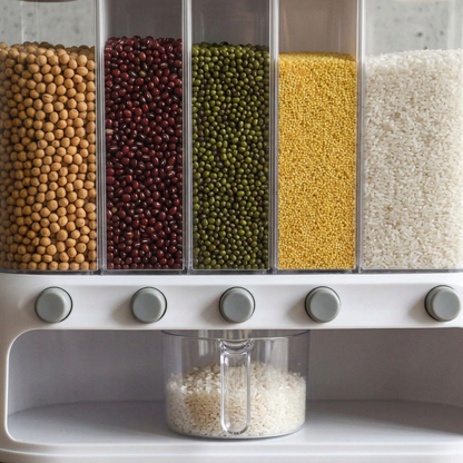 Elara Haus Multi-Grid Grain Dispenser with Press Buttons