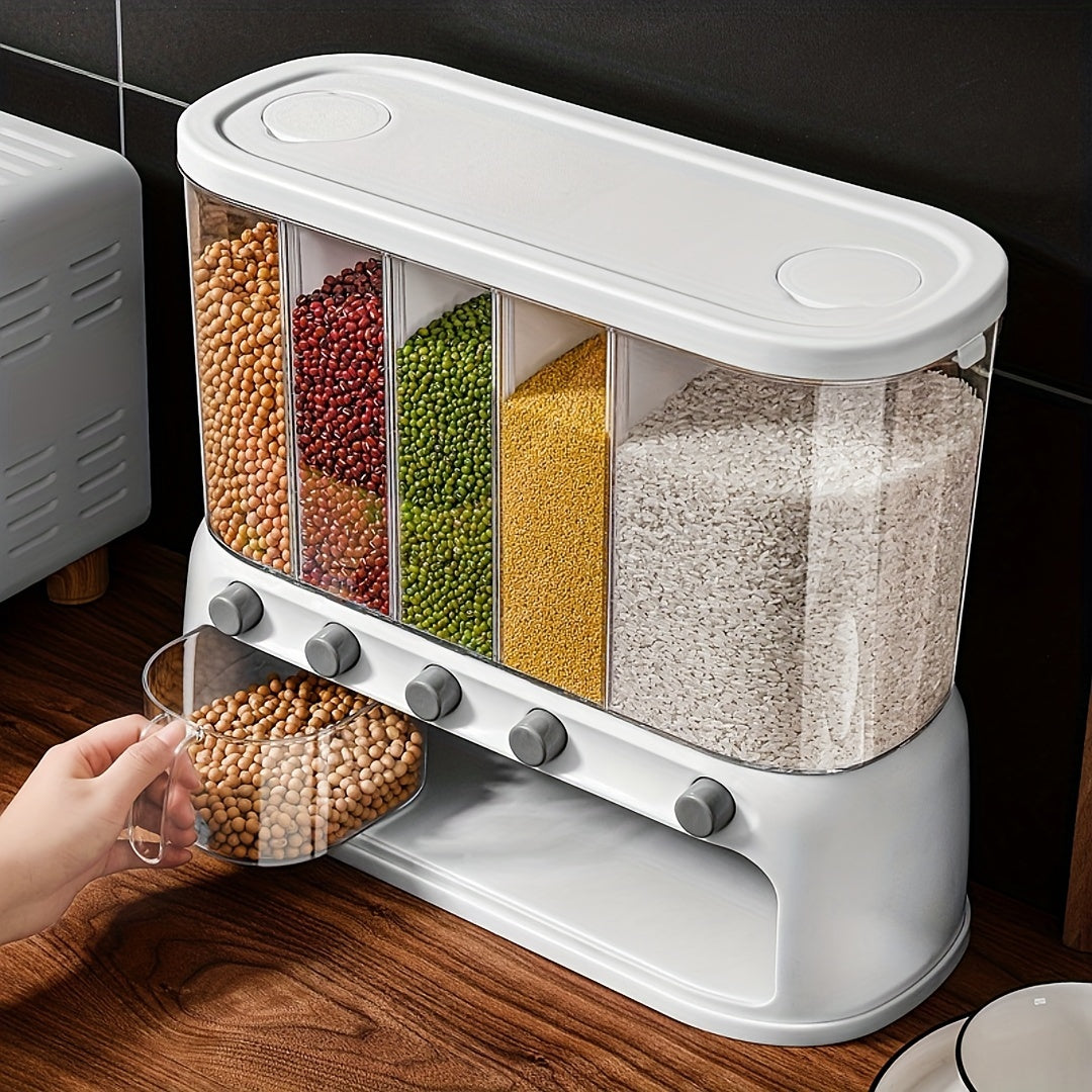 Multi-Compartment Kitchen Grain Storage Container | Airtight Pantry Organiser with Flip-Top Lid 1