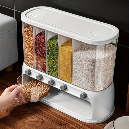Multi-Compartment Kitchen Grain Storage Container | Airtight Pantry Organiser with Flip-Top Lid 1