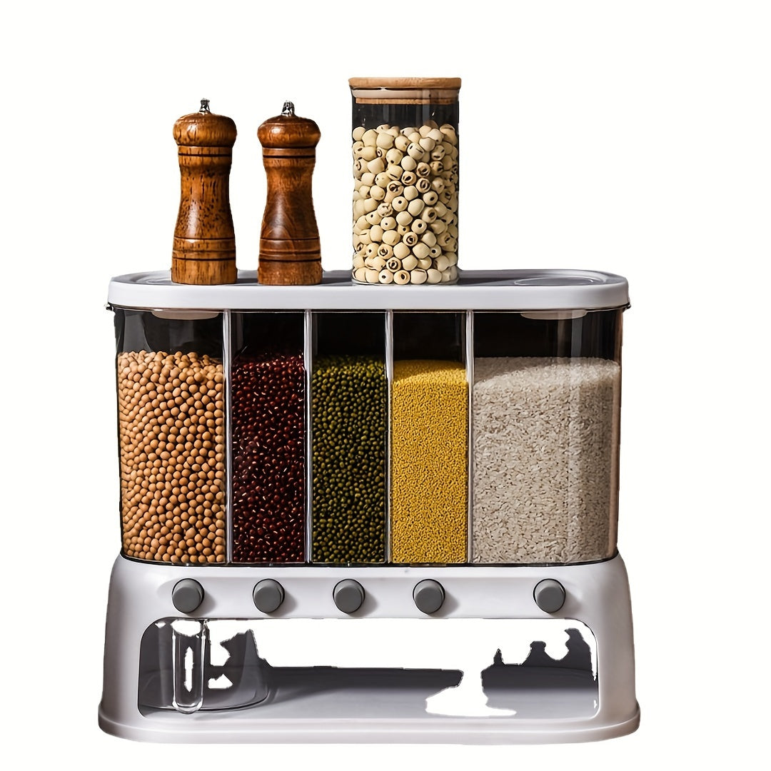 Multi-Compartment Kitchen Grain Storage Container | Airtight Pantry Organiser with Flip-Top Lid 3