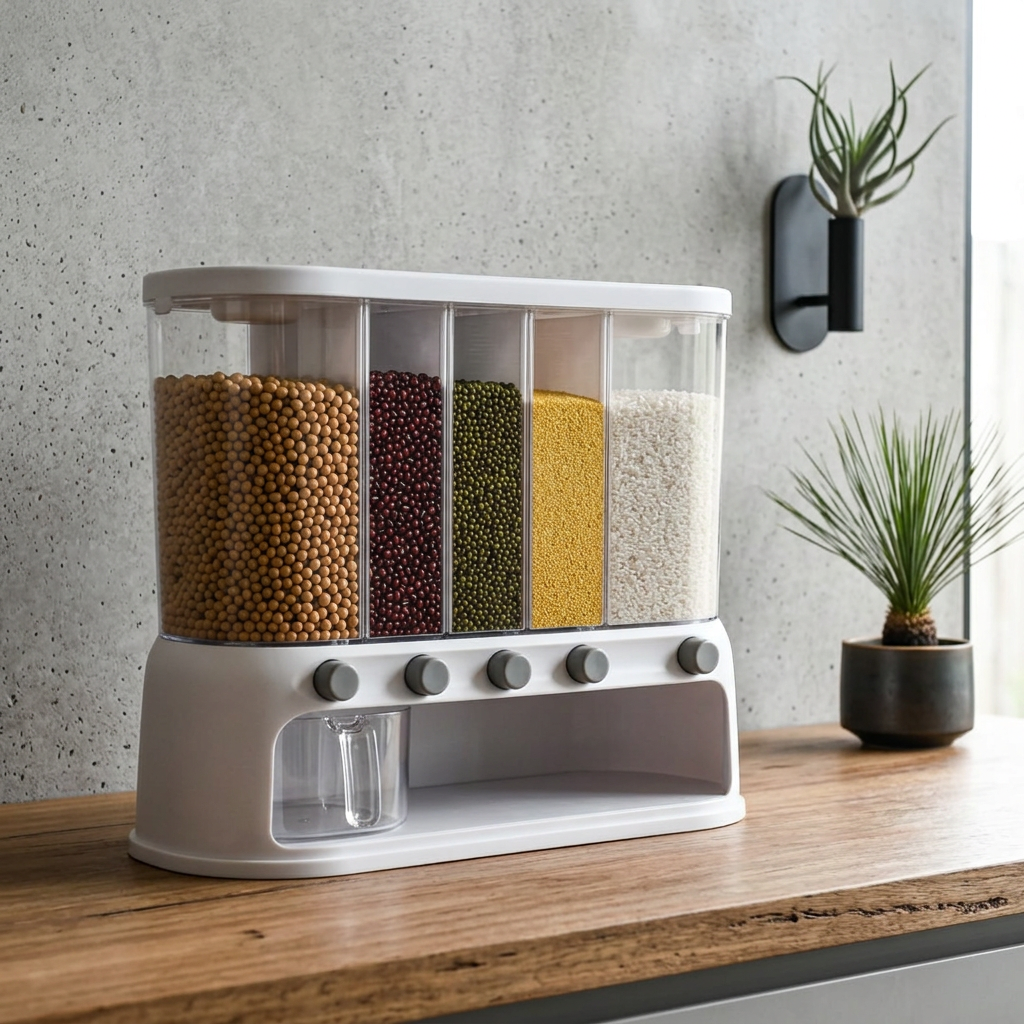 Elara Haus Multi-Grid Grain Dispenser with Press Buttons