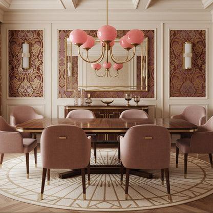 Elara Haus Multi-Head Pink Glass Ceiling Fixture