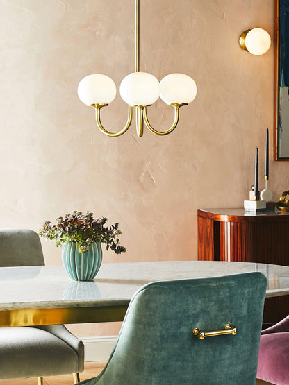 Elara Haus Multi-Head Pink Glass Ceiling Fixture