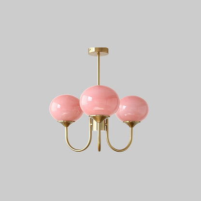 Elara Haus Multi-Head Pink Glass Ceiling Fixture