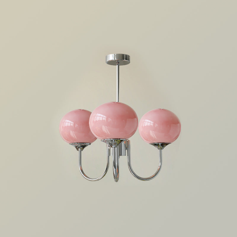 Elara Haus Multi-Head Pink Glass Ceiling Fixture