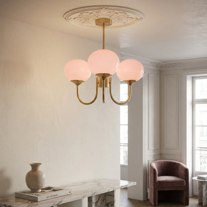 Elara Haus Multi-Head Pink Glass Ceiling Fixture