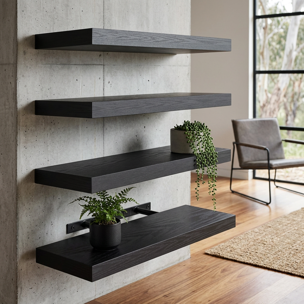 Elara Haus Multi-Tier Floating Wall Ledges with Hidden Brackets