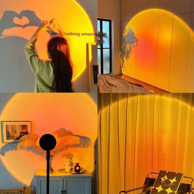 Elara Haus Multicolor Sunset Projector - USB Atmosphere Desk Lamp