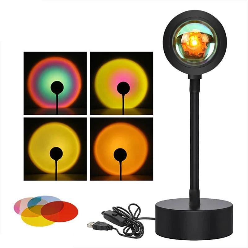 Elara Haus Multicolor Sunset Projector - USB Atmosphere Desk Lamp