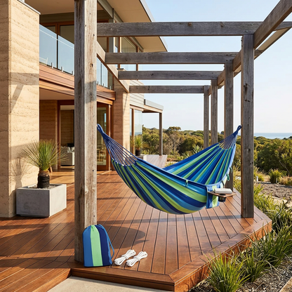 Elara Haus Multifunctional Striped Outdoor Camping Hammock