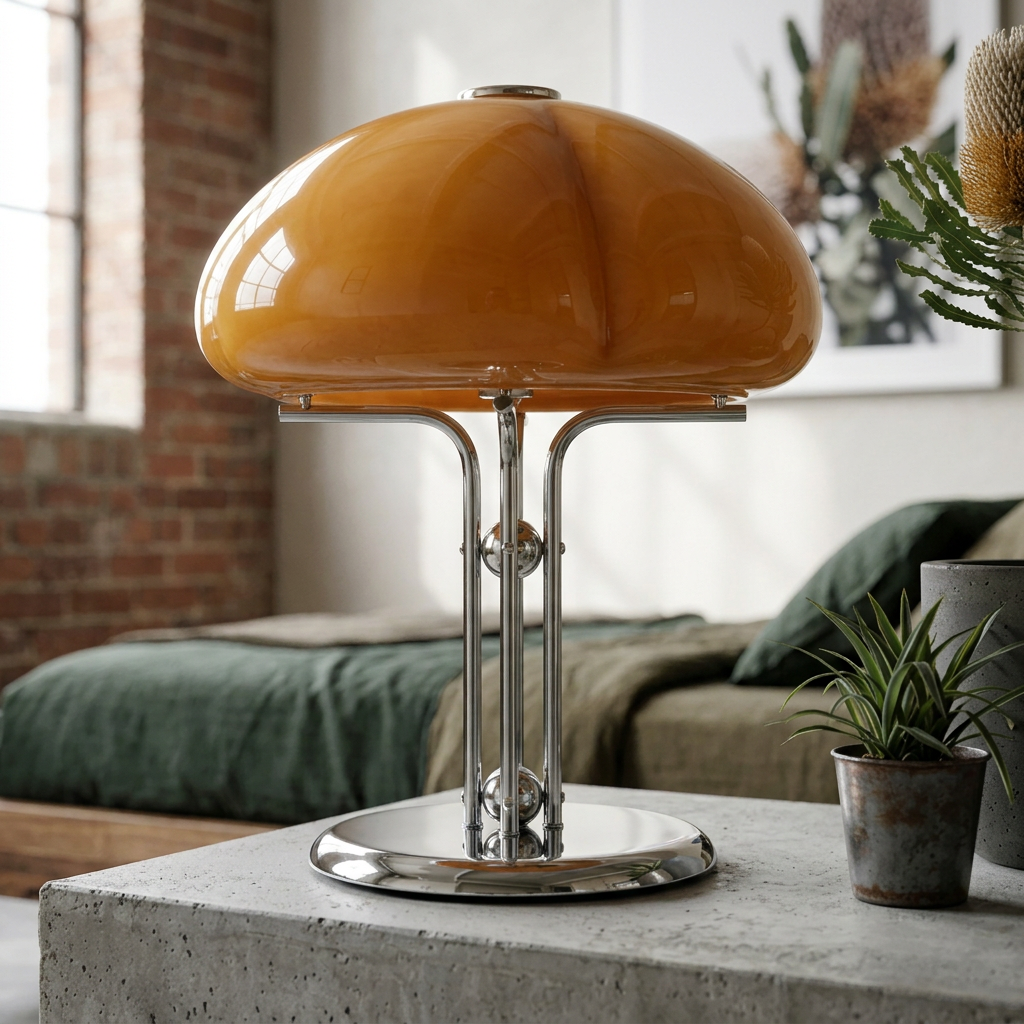 Elara Haus Mushroom Glass Table Lamp