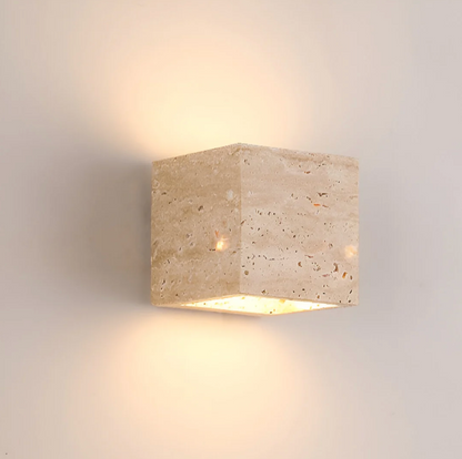 Stone wall sconce – a minimalist lamp made of natural travertine 0