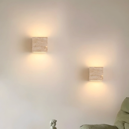 Stone wall sconce – a minimalist lamp made of natural travertine 2