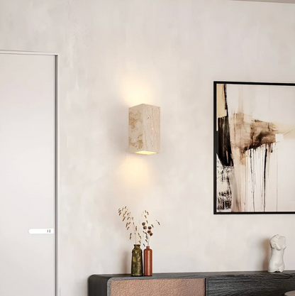 Stone wall sconce – a minimalist lamp made of natural travertine 3
