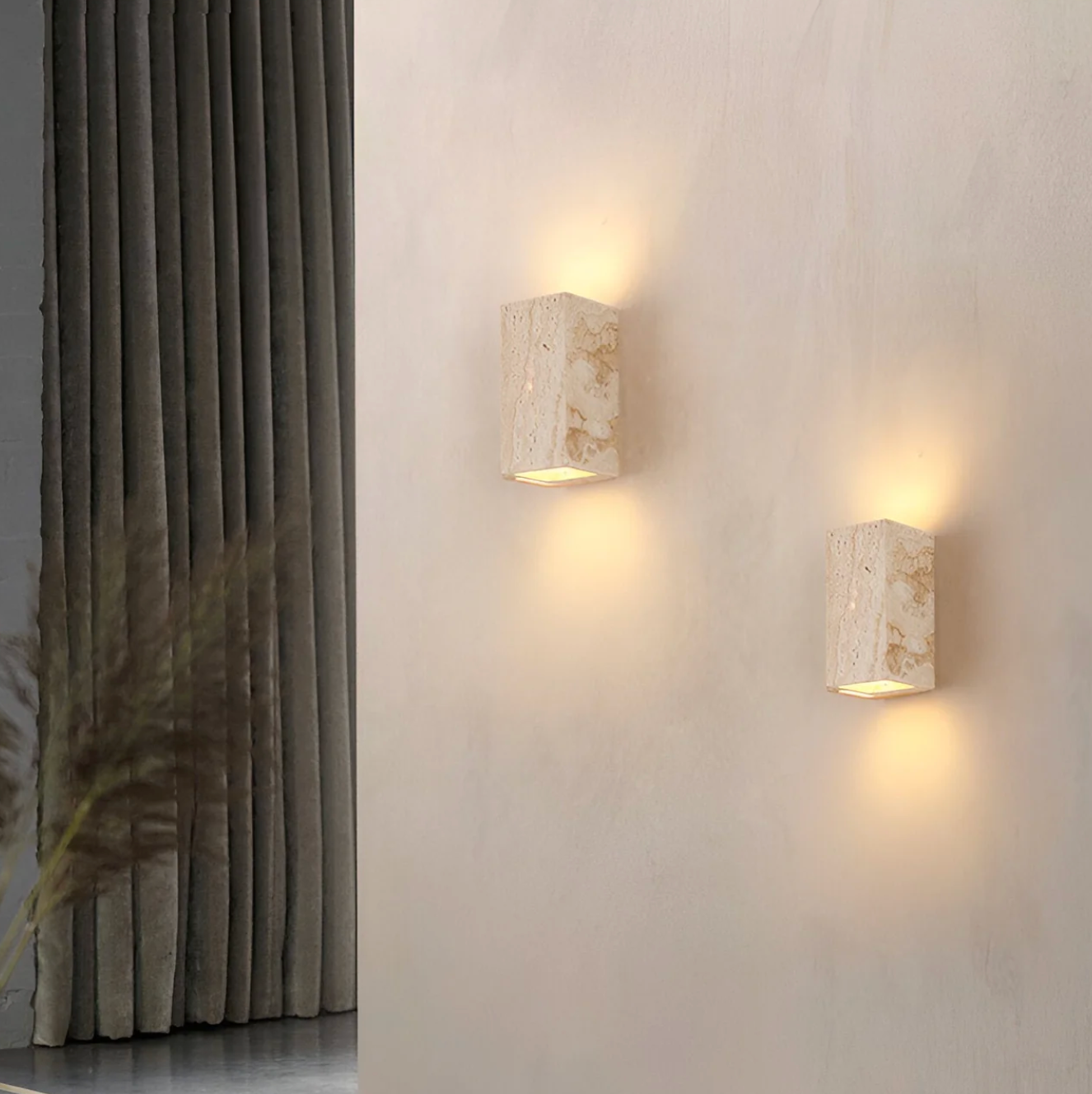 Stone wall sconce – a minimalist lamp made of natural travertine 4